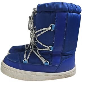 ALDO Moon Boots Nylon Snow Ski Winter Shoes Blue Comfy Fleece Lined 7.5
